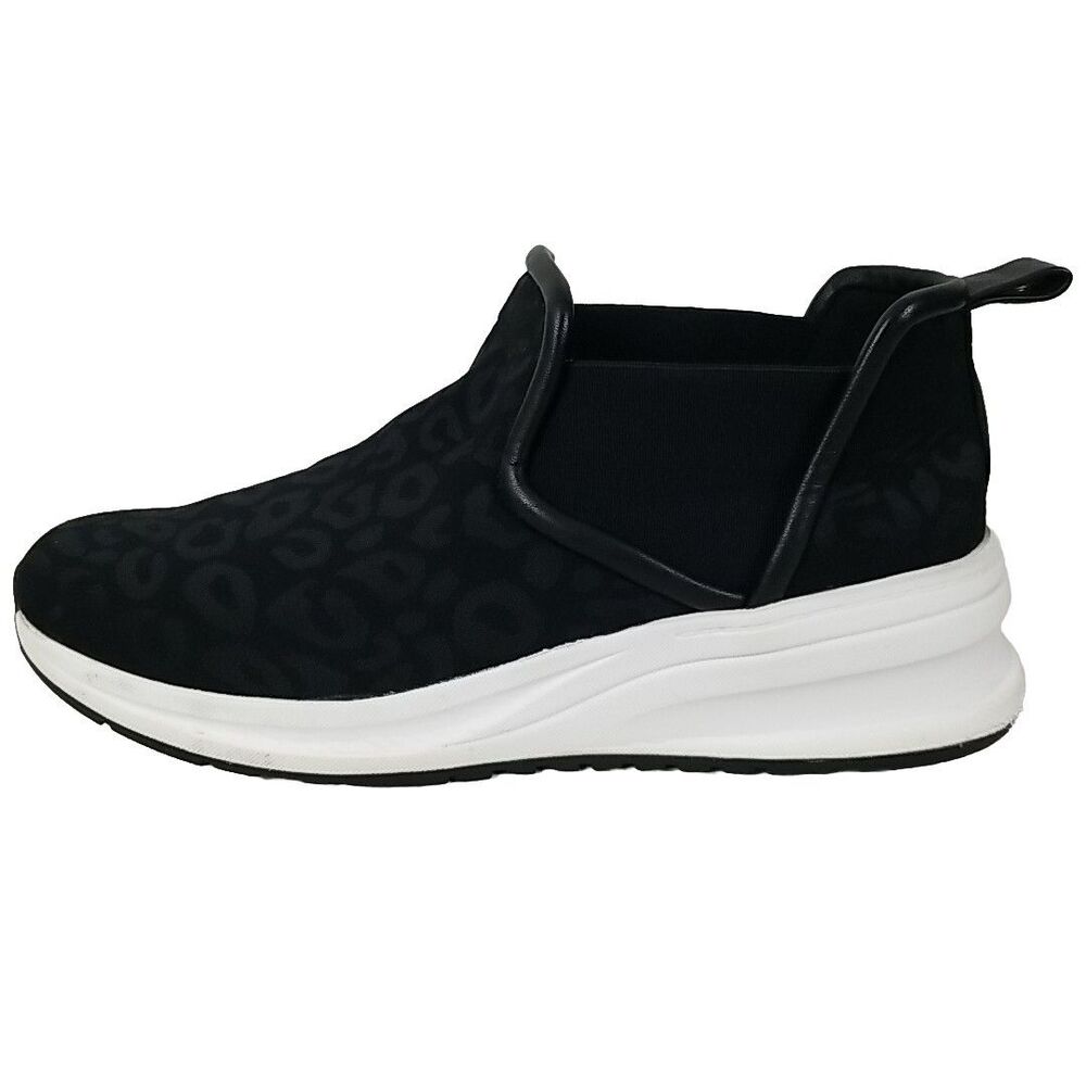 Women's Taryn Rose Zayda 8.5 Black Slip On Sneakers Leopard Print
